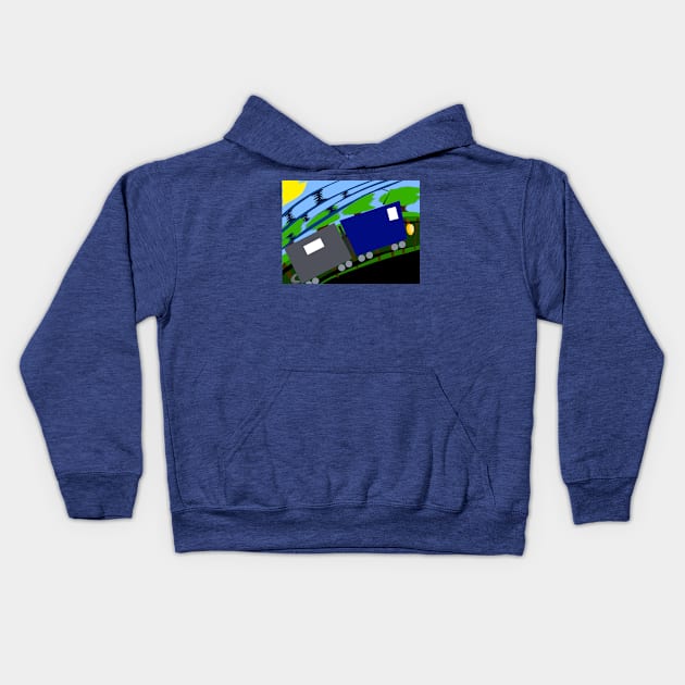 Train life Kids Hoodie by Orchid's Art